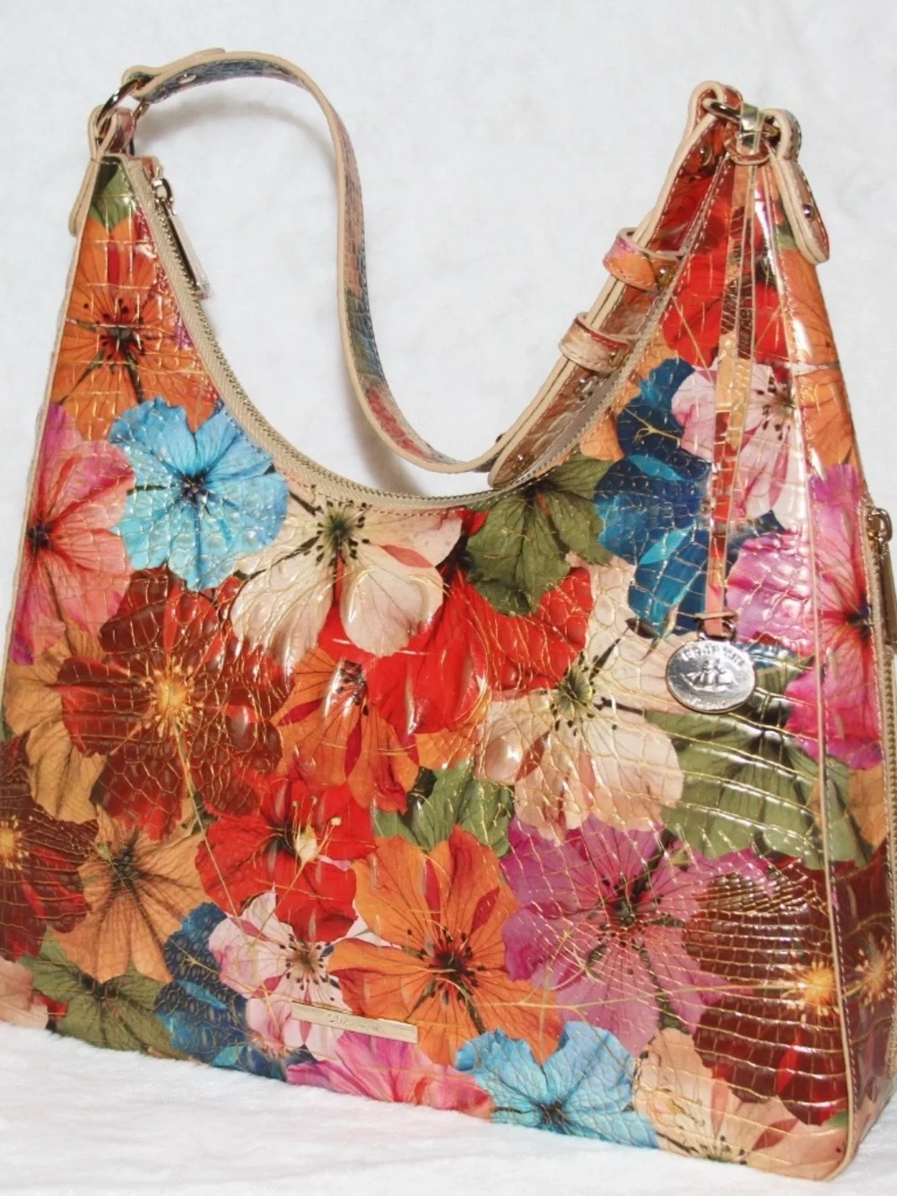 NWT BRAHMIN Tabitha Floral Florita Melbourne Leather Purse Tote Shoulder Bag